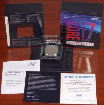 Intel Core i7 8086K limited Edition CPU S-spec: SRCX5, Batch L805E166, OVP geöffnet inkl. COA